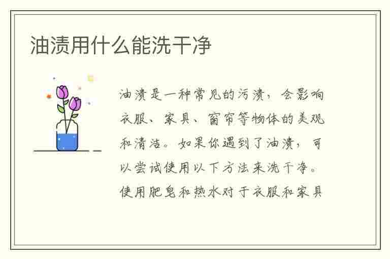 油渍用什么能洗干净(油渍用什么能洗干净)